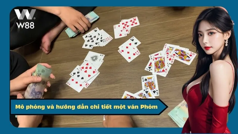 Mô phỏng và hướng dẫn chi tiết một ván Phỏm